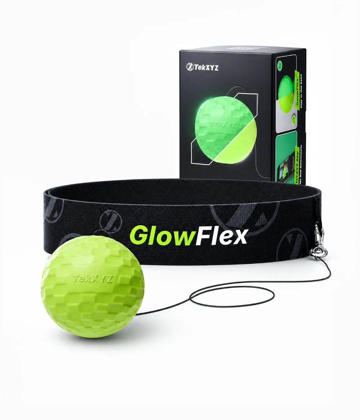 TekXYZ GlowFlex Boxing Reflex Ball - Font View